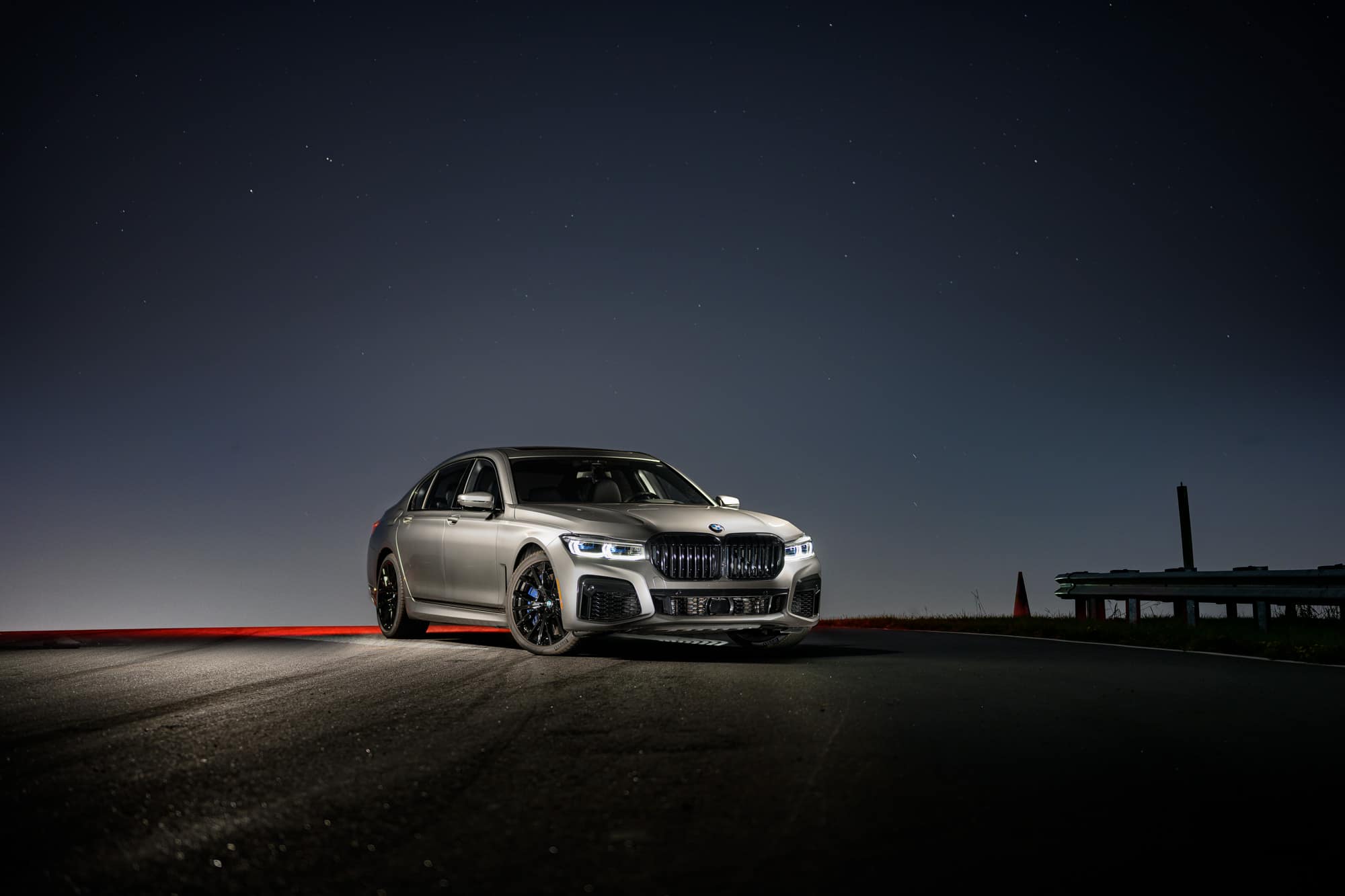 BMW M760i at night