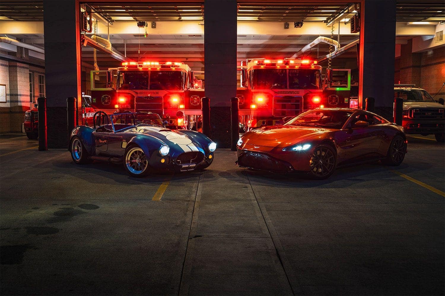 Aston Martin and Cobra