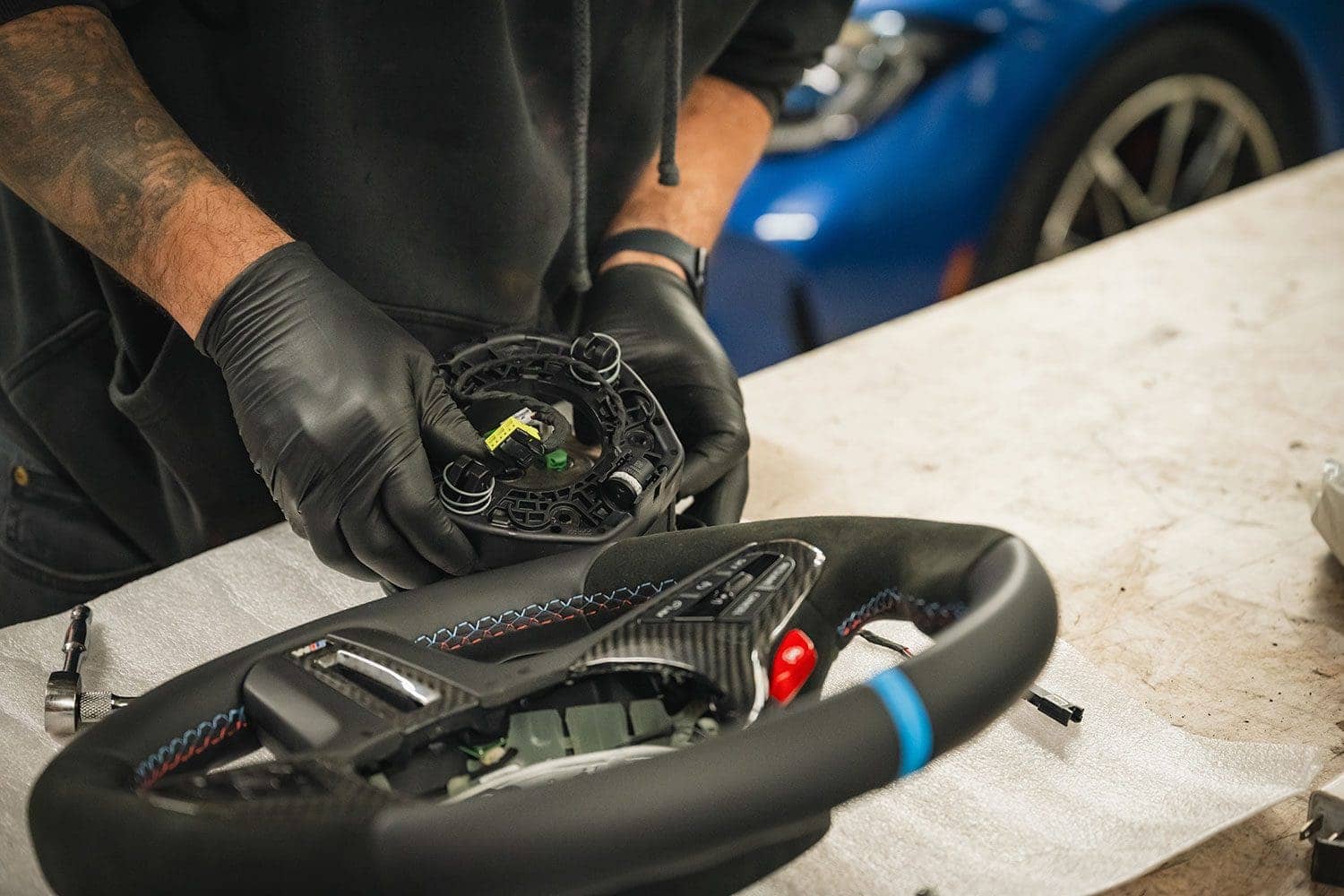 BMW M3 steering wheel install