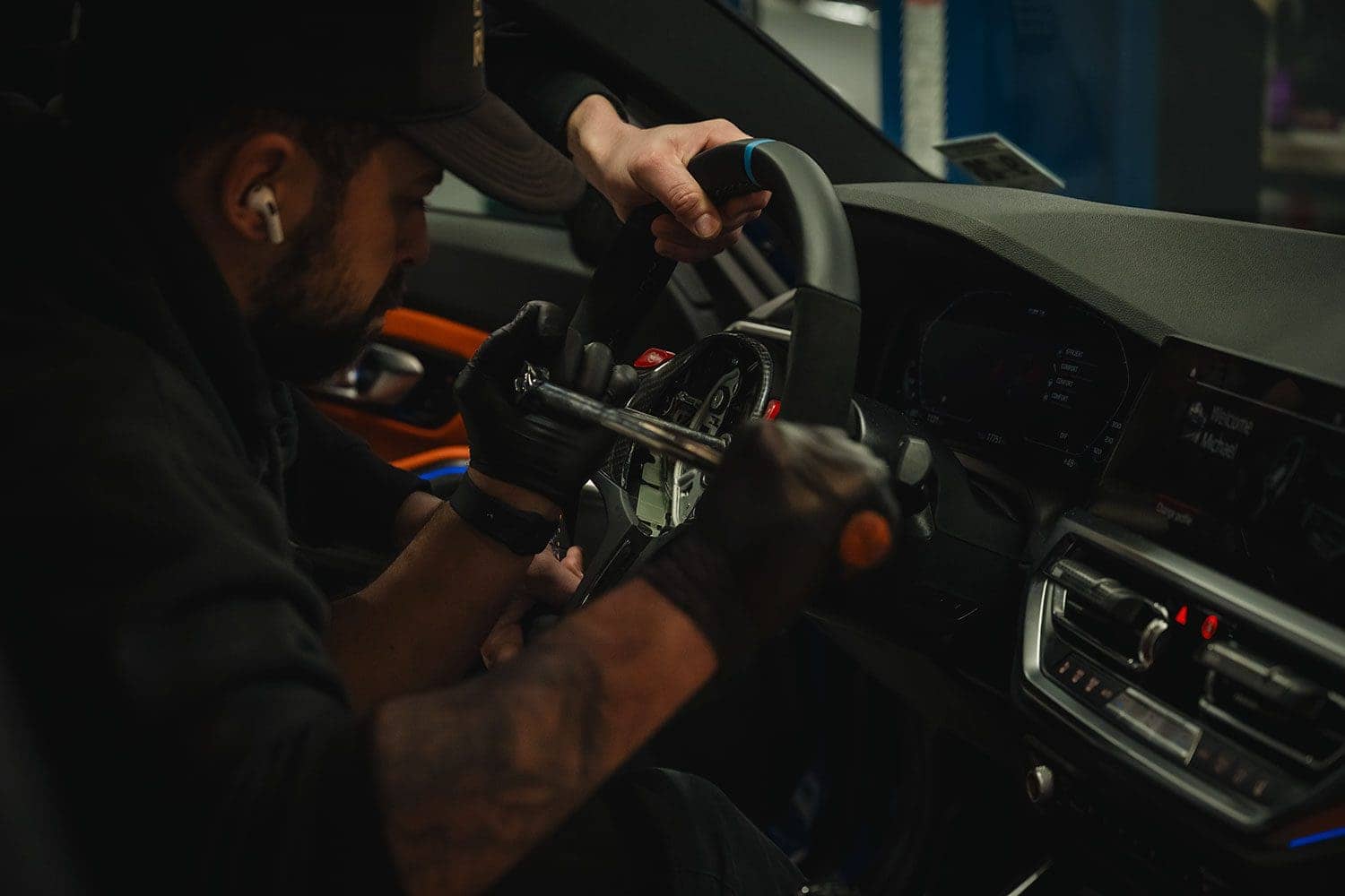BMW M3 steering wheel install