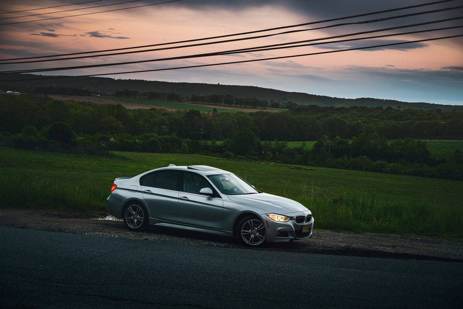 BMW 335i sunset