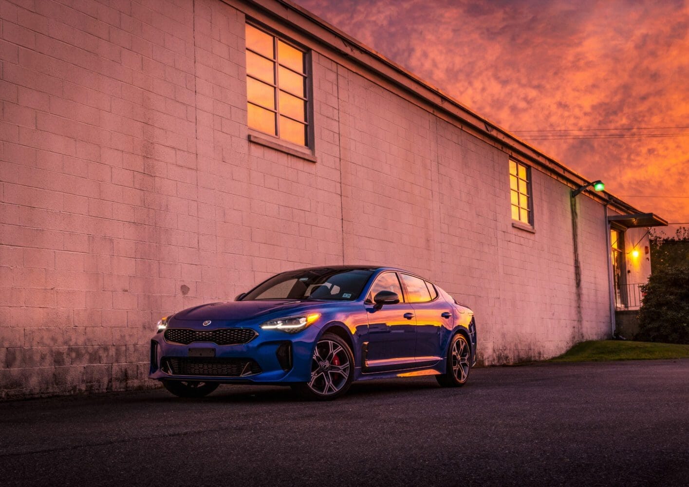 Kia Stinger GT at sunset
