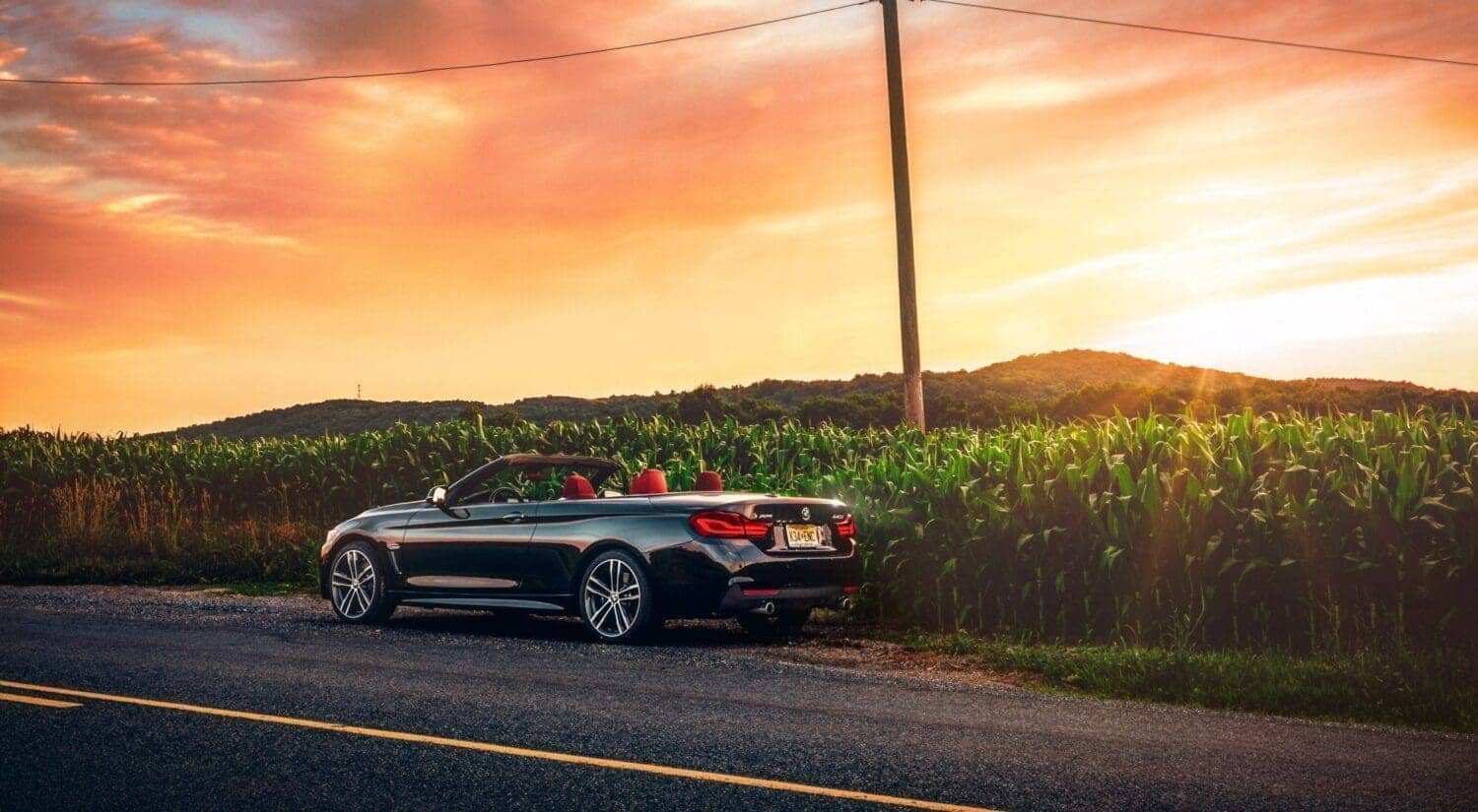 BMW 440i Convertible at sunset