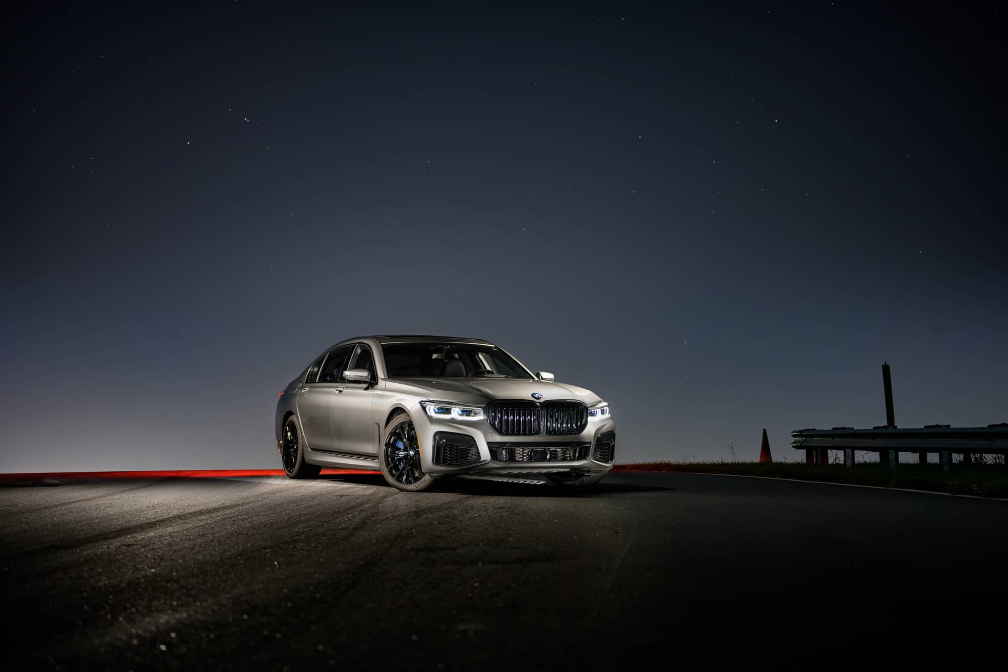 BMW M760i at night