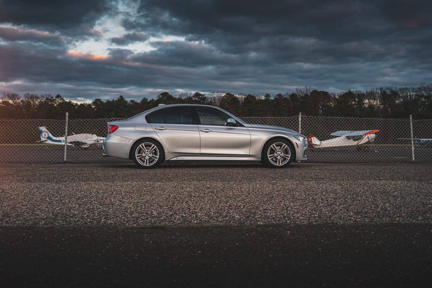 BMW 335i sunset