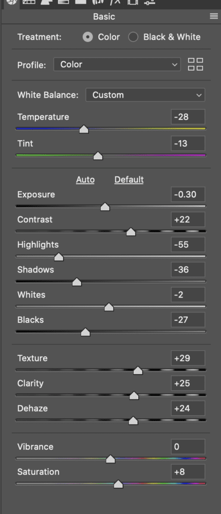 Basic adjustments